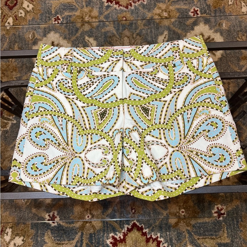 J Crew Patterned Green and Blue Women's Shorts - Picture 7 of 11